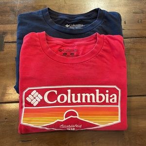 Columbia men’s t-shirt lot of two - size large - red and blue